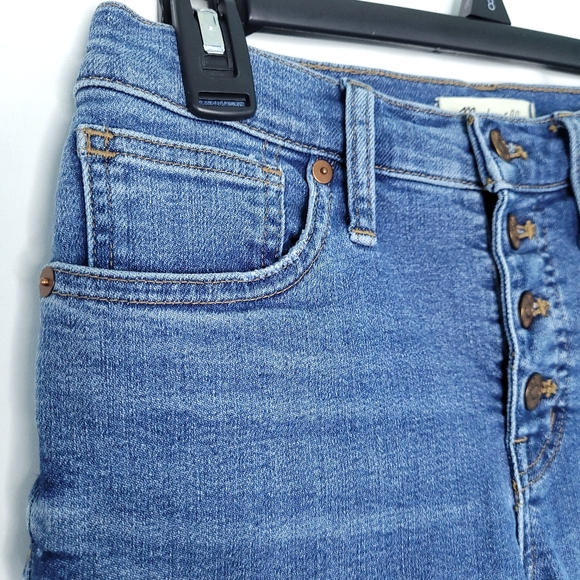 MADEWELL Women's 9" Mid  Rise Skinny Crop Button Fly Jeans Size 25 - Picture 4 of 16